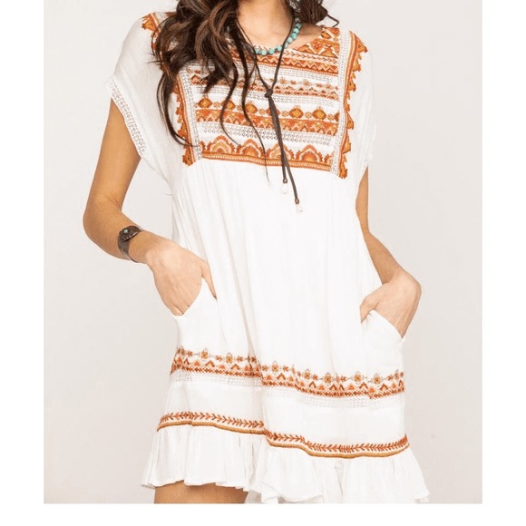 NWT Free People Sunrise Wanderer Embroidered Dress - Picture 2 of 5